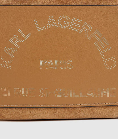 KarlLagerfeld Kdaily Mini Suede Tote Bag Caramel