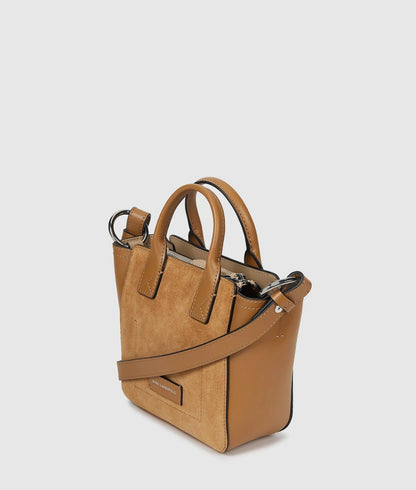 KarlLagerfeld Kdaily Mini Suede Tote Bag Caramel