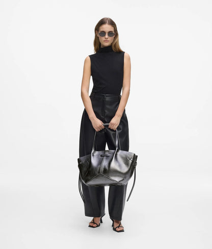 KarlLagerfeld Kpierced Metallic Tote Bag Gunmetal