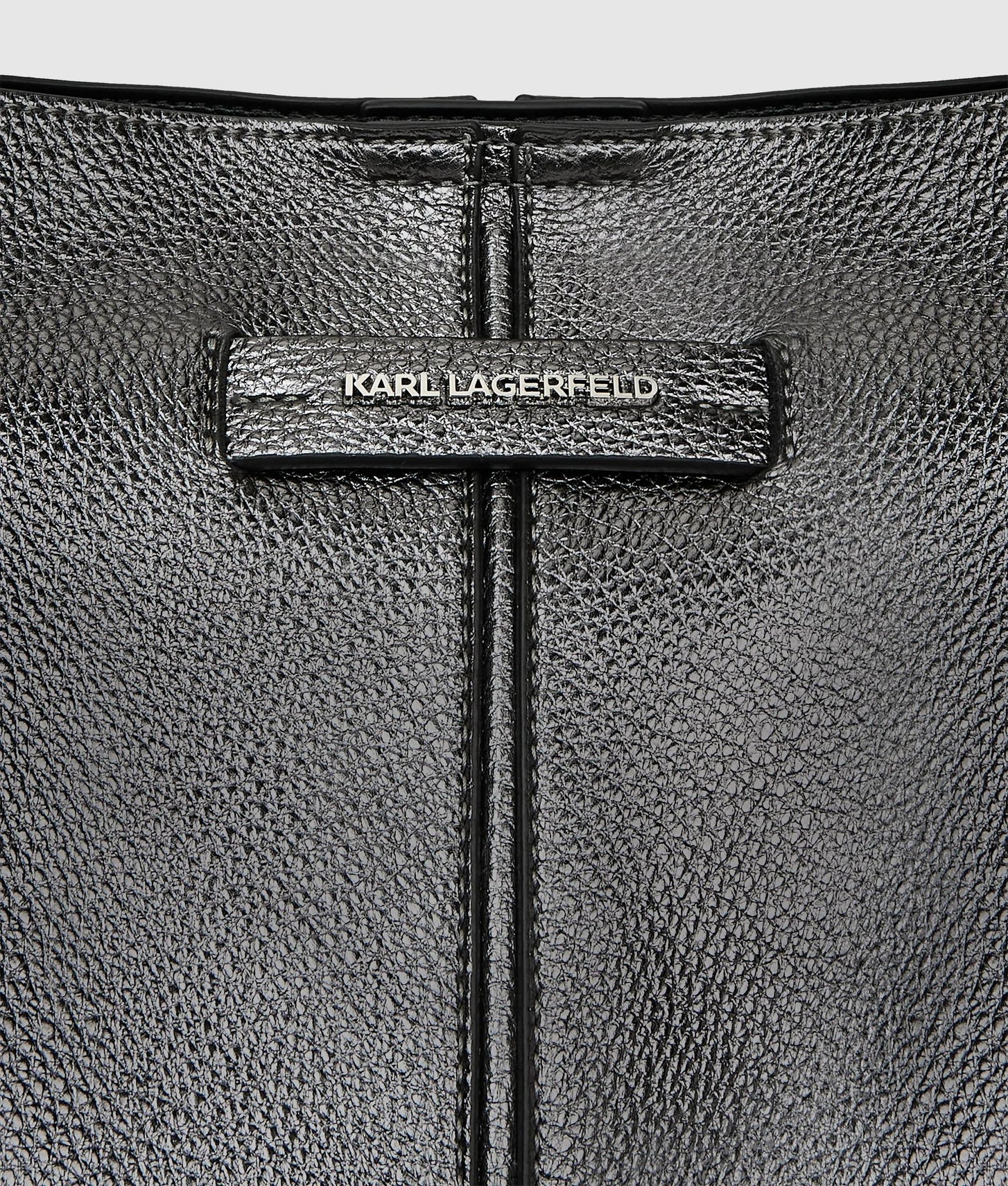 KarlLagerfeld Kpierced Metallic Tote Bag Gunmetal