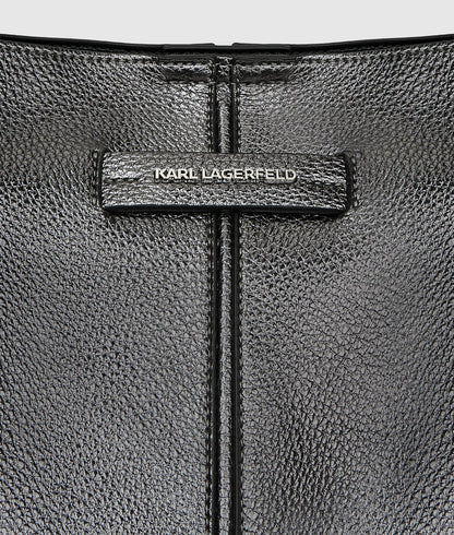 KarlLagerfeld Kpierced Metallic Tote Bag Gunmetal