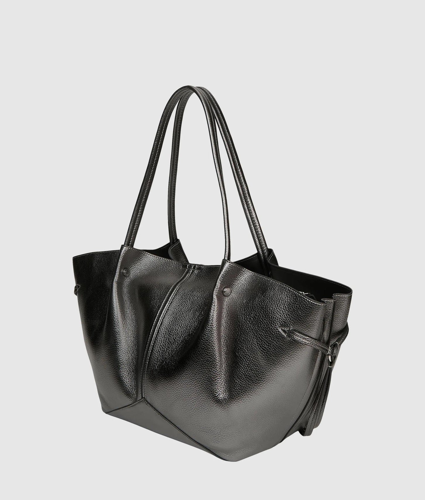 KarlLagerfeld Kpierced Metallic Tote Bag Gunmetal