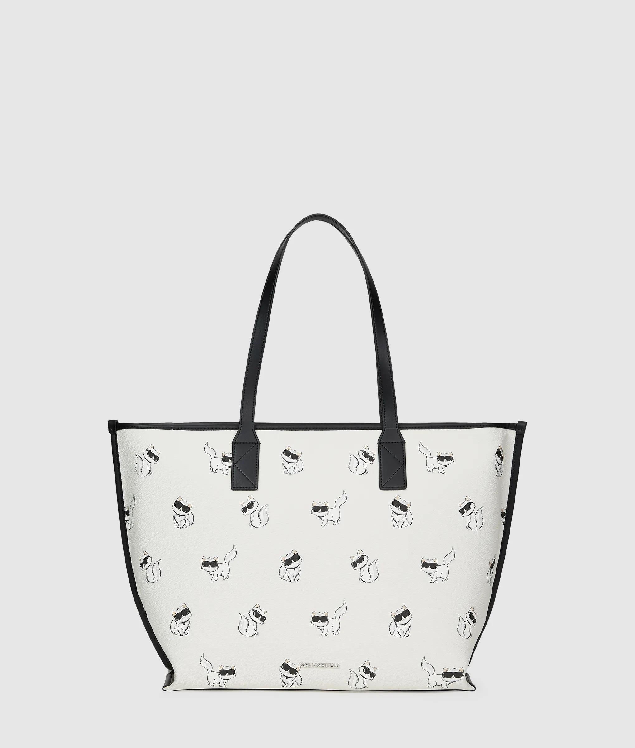 KarlLagerfeld Ikon Choupette Binding Tote Bag Off White