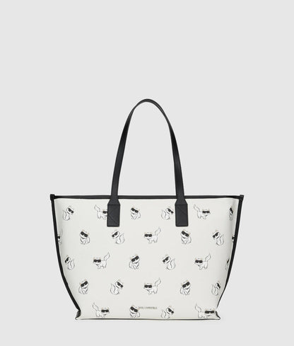 KarlLagerfeld Ikon Choupette Binding Tote Bag Off White