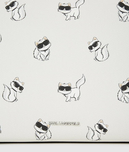 KarlLagerfeld Ikon Choupette Binding Tote Bag Off White