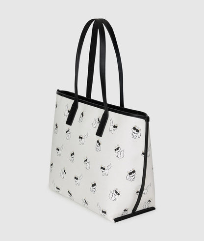 KarlLagerfeld Ikon Choupette Binding Tote Bag Off White