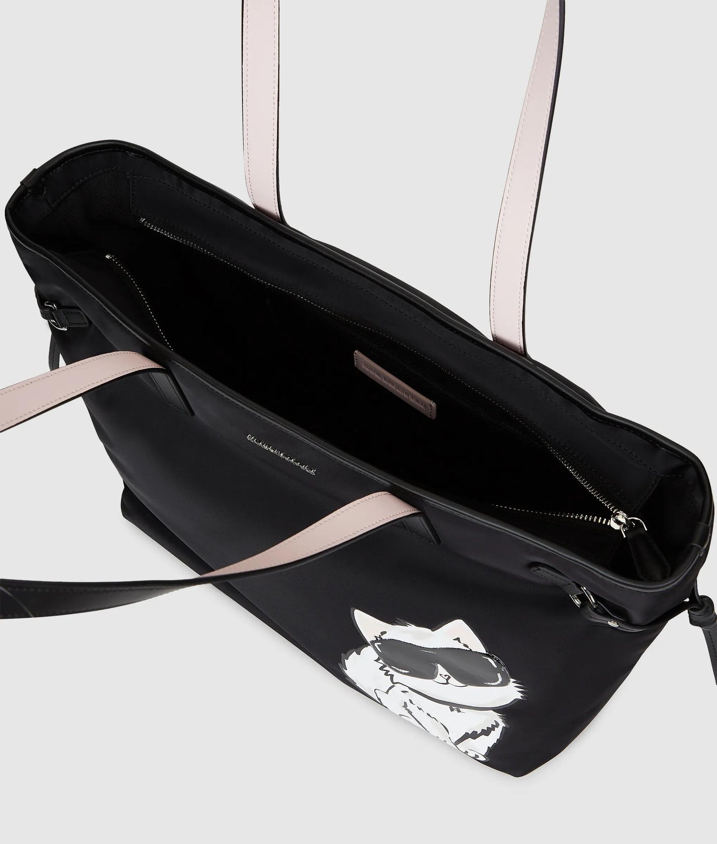 KarlLagerfeld Ikon Choupette Drawstring Tote Bag Black