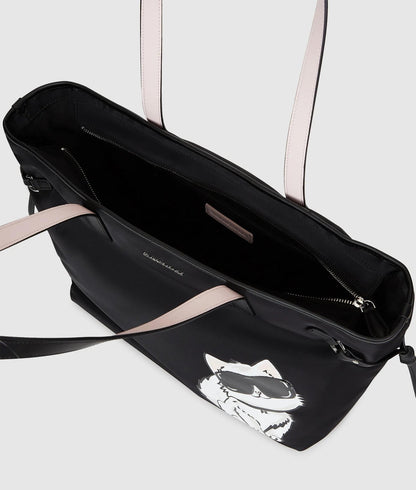 KarlLagerfeld Ikon Choupette Drawstring Tote Bag Black