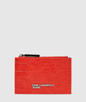 KarlLagerfeld Transformable Croco Pouch High Risk Red