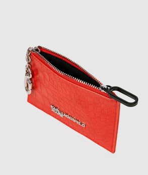 KarlLagerfeld Transformable Croco Pouch High Risk Red