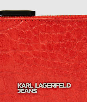KarlLagerfeld Transformable Croco Pouch High Risk Red