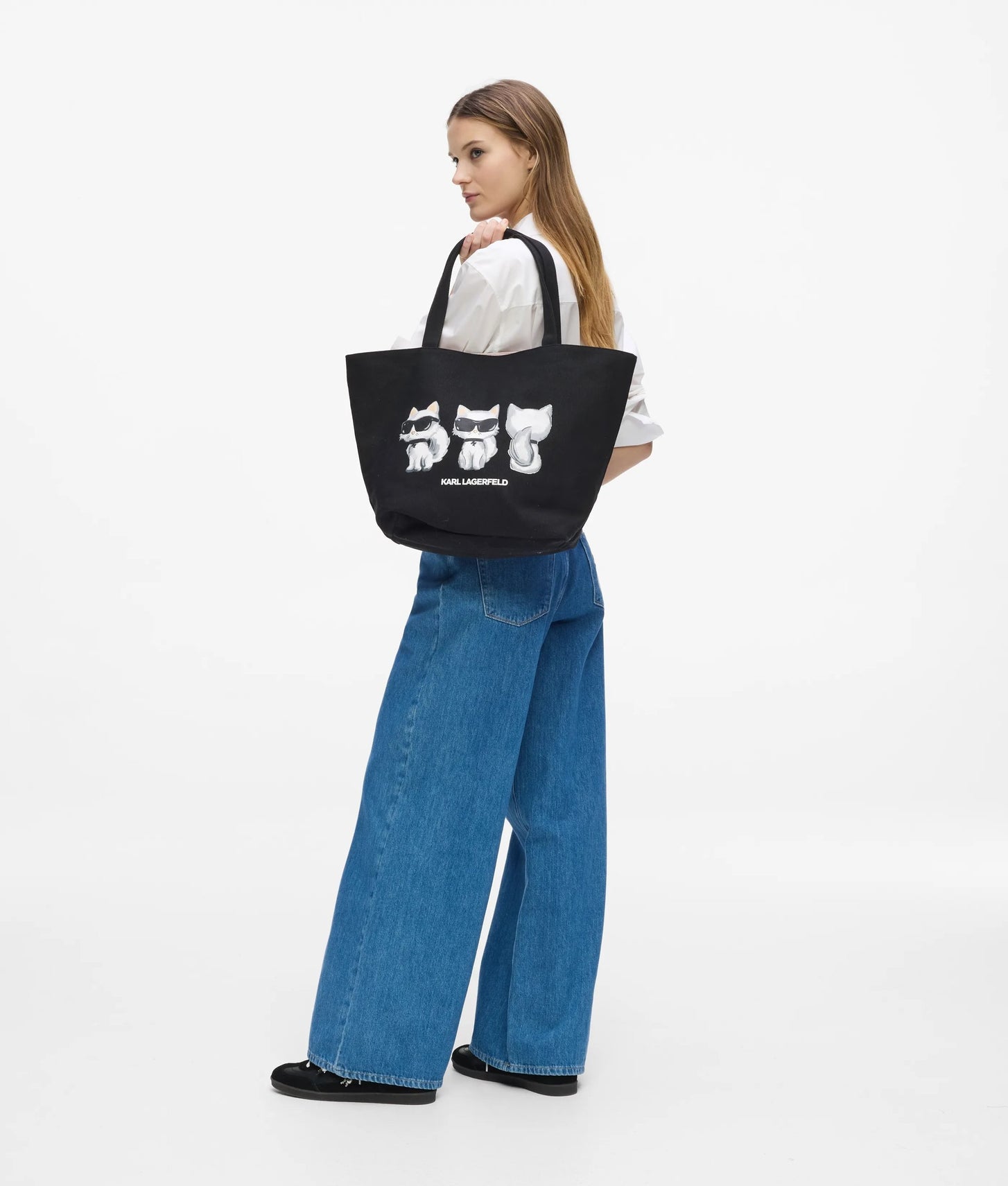 KarlLagerfeld Ikon Choupette Reversible Shopper Black
