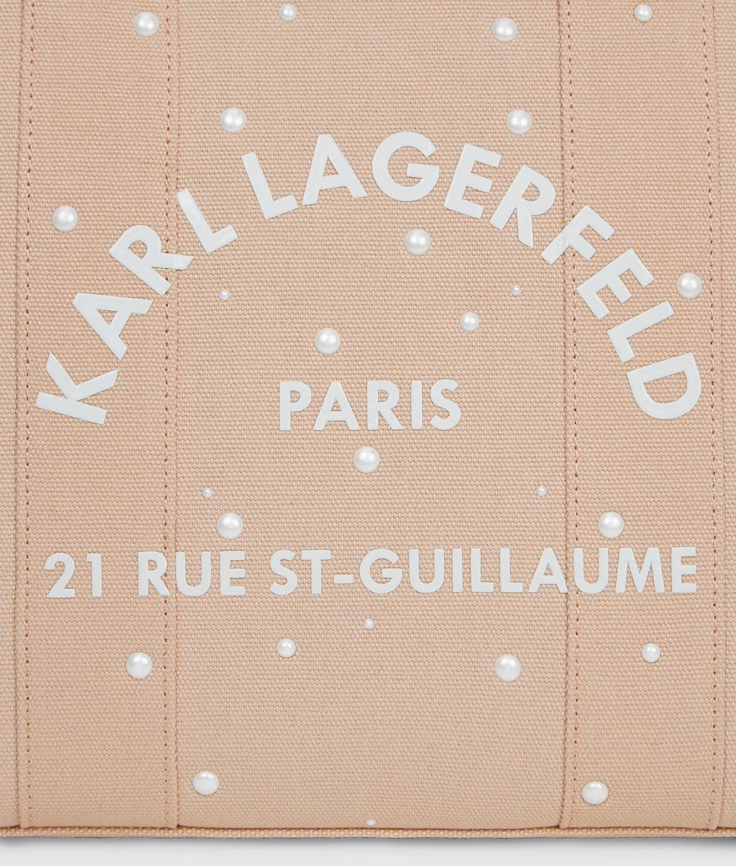 KarlLagerfeld Exclusive Rue St-Guillaume Faux-Pearls Medium Tote Bag Misty Rose