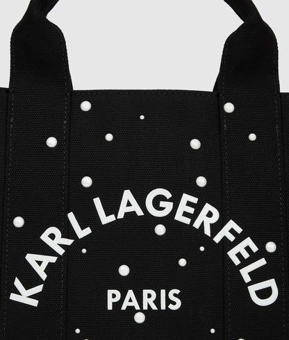 KarlLagerfeld Exclusive Rue St-Guillaume Faux-Pearls Medium Tote Bag Black