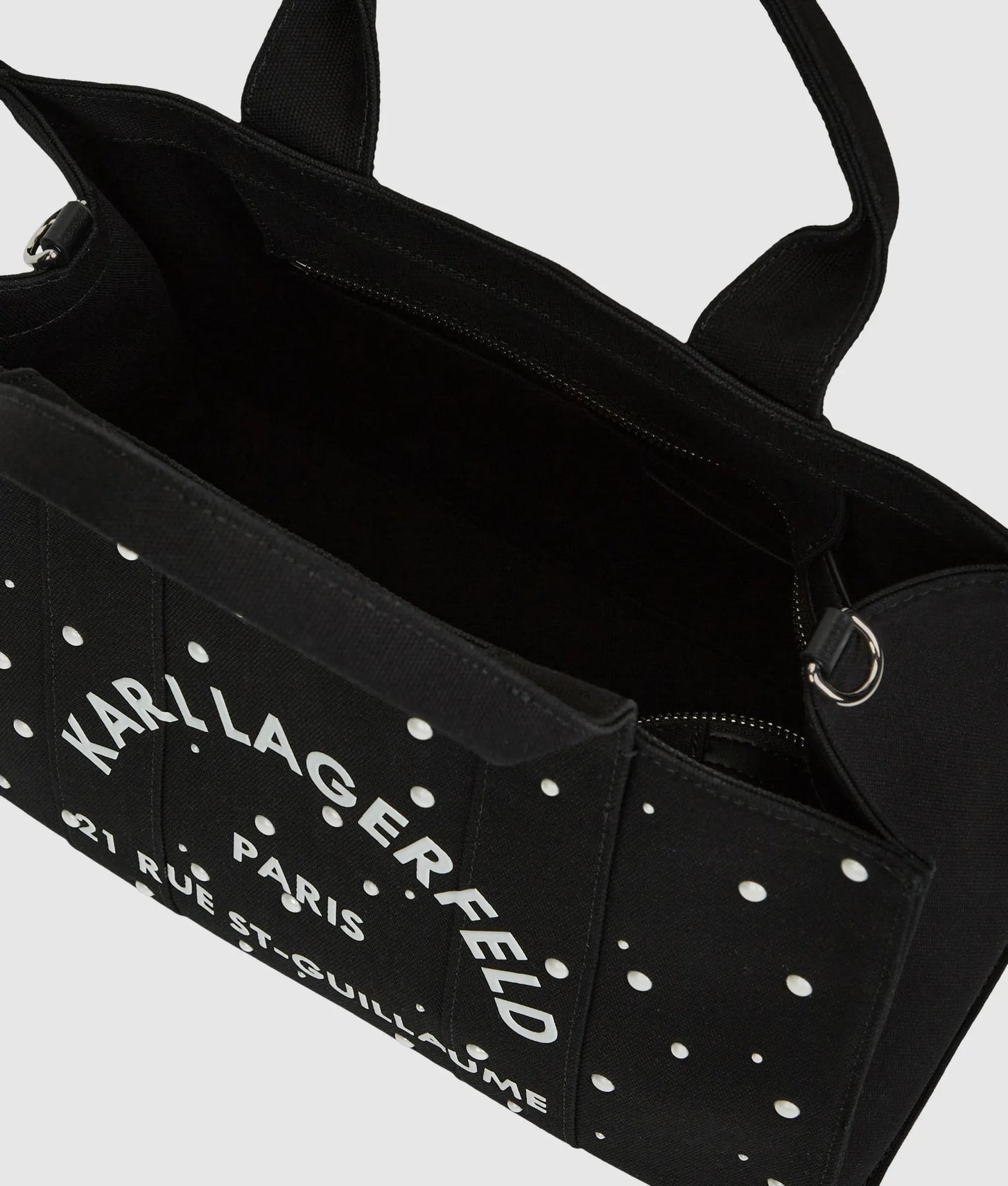 KarlLagerfeld Exclusive Rue St-Guillaume Faux-Pearls Medium Tote Bag Black