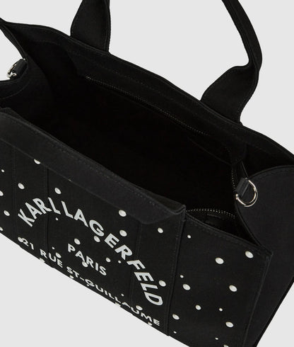 KarlLagerfeld Exclusive Rue St-Guillaume Faux-Pearls Medium Tote Bag Black