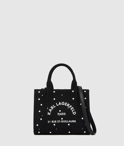 KarlLagerfeld Rue St-Guillaume Mini Faux-Pearls Tote Bag Black