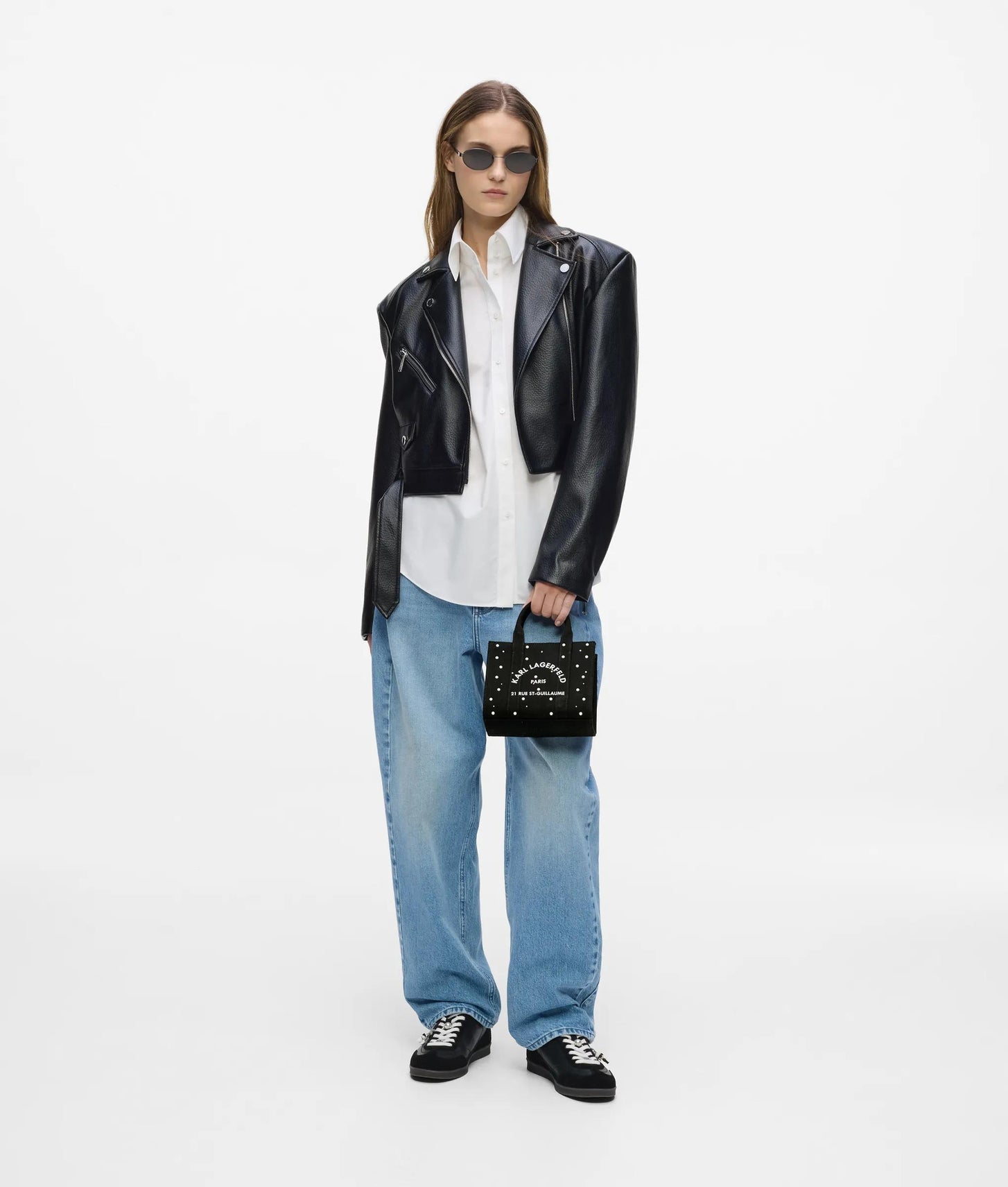 KarlLagerfeld Rue St-Guillaume Mini Faux-Pearls Tote Bag Black