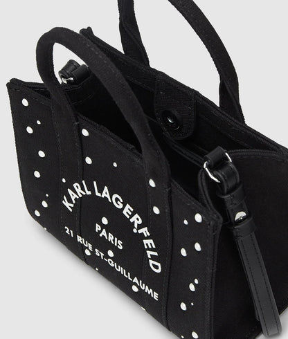 KarlLagerfeld Rue St-Guillaume Mini Faux-Pearls Tote Bag Black
