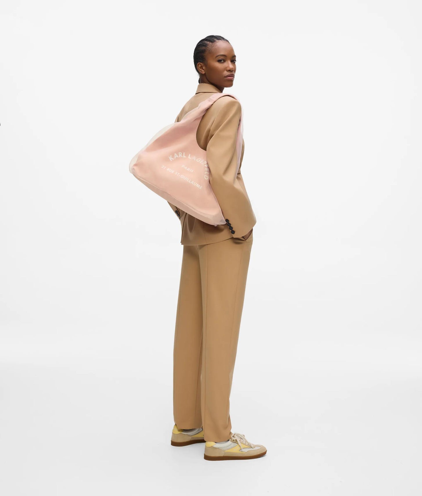 KarlLagerfeld Rue St-Guillaume Mesh Hobo Bag Misty Rose