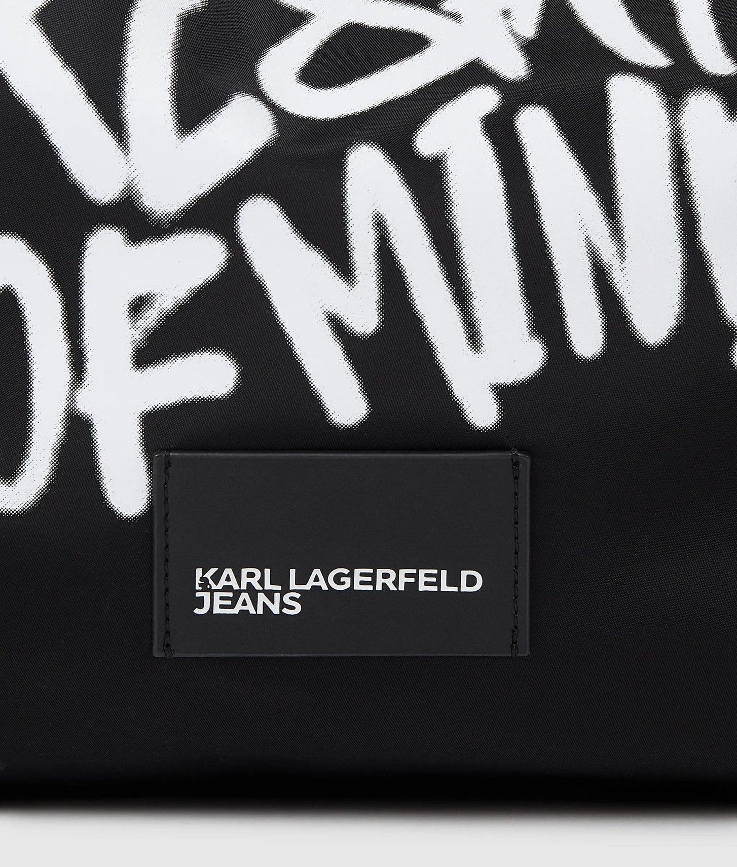KarlLagerfeld Slouchy Karl Quote Tote Bag Black