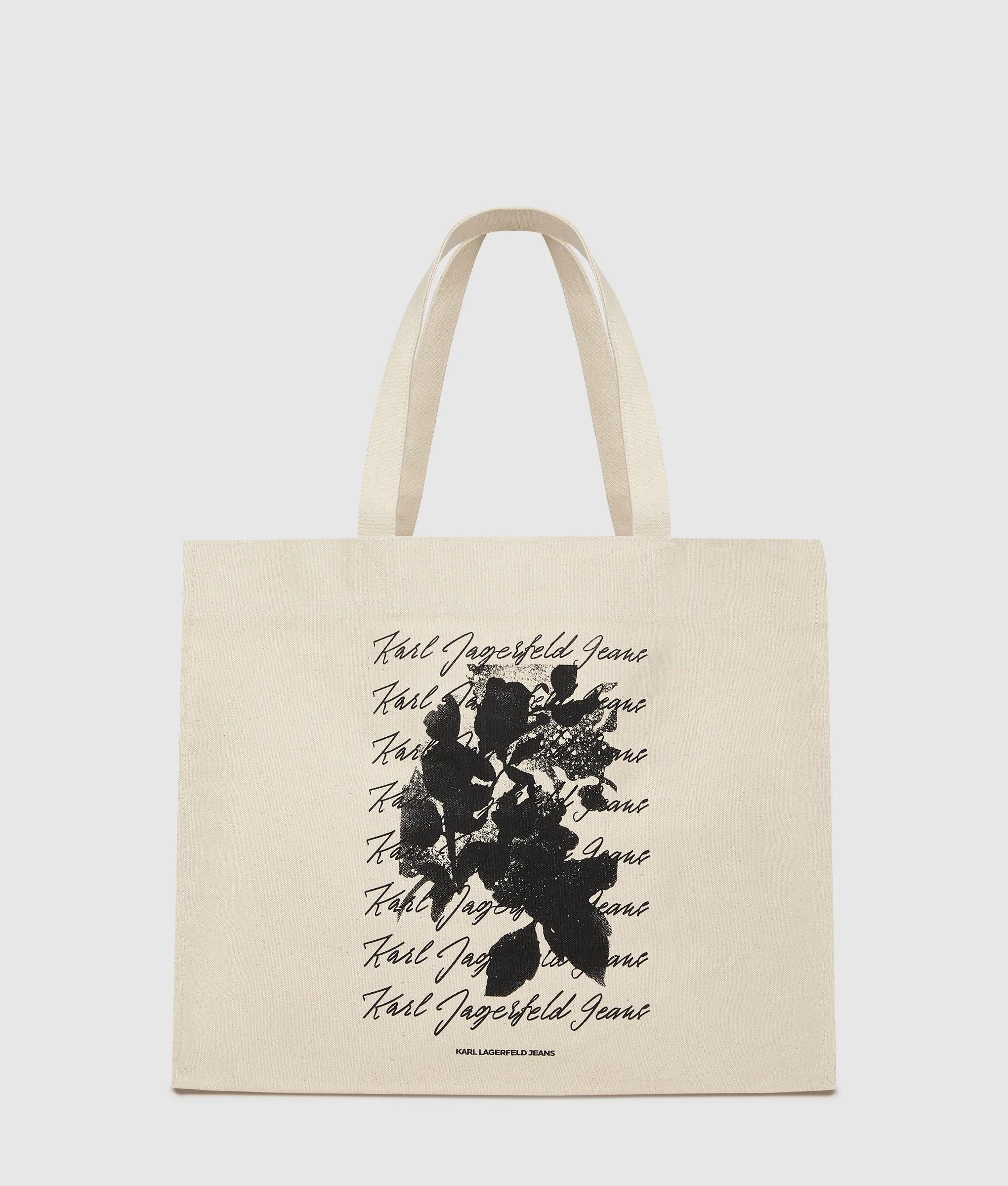 KarlLagerfeld Floral Print Shopper Natural