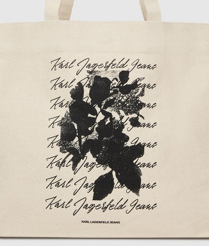 KarlLagerfeld Floral Print Shopper Natural