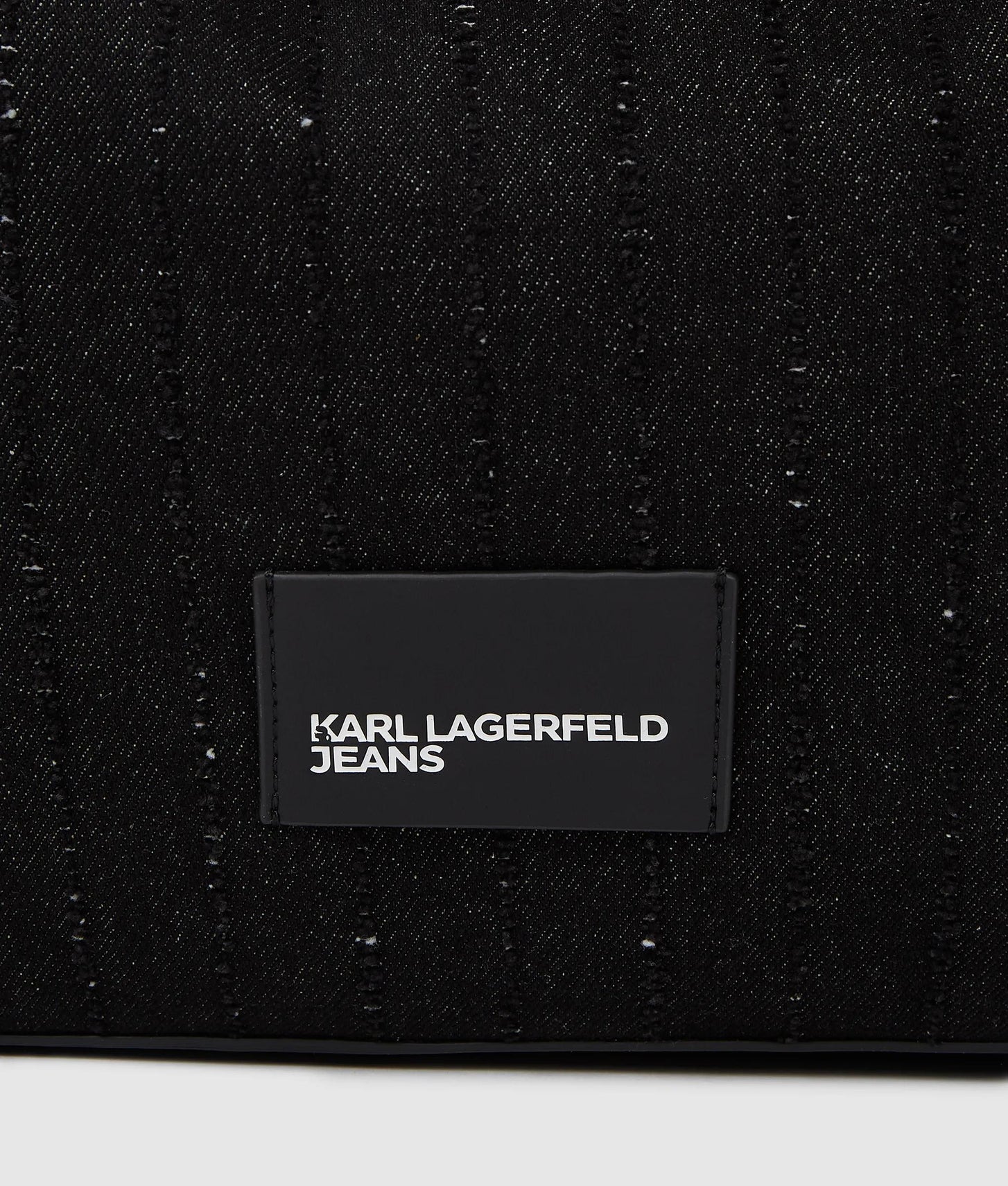KarlLagerfeld Pinstripe Denim Trapeze Shopper Striped Black Denim