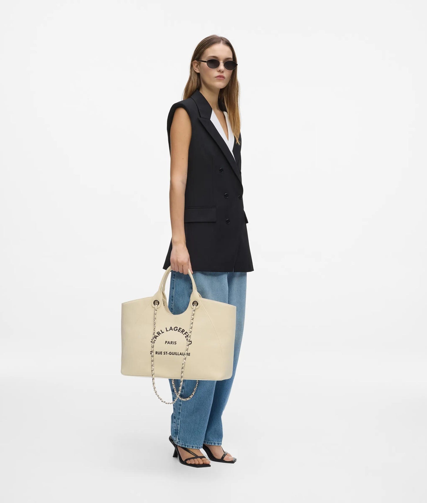 KarlLagerfeld Exclusive Rue St-Guillaume Chain Shopper Natural
