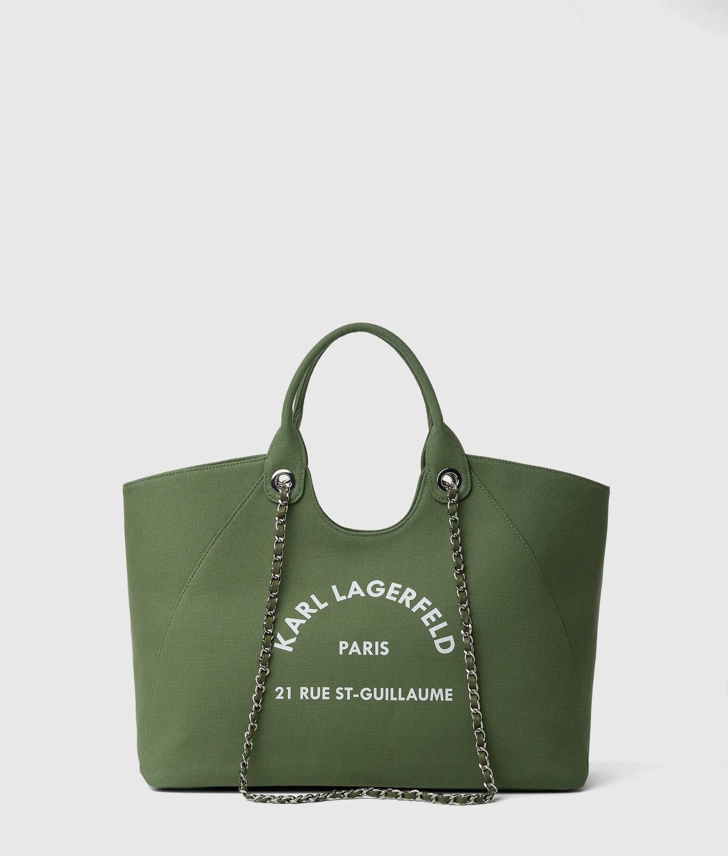 KarlLagerfeld Exclusive Rue St-Guillaume Chain Shopper Hedge Green