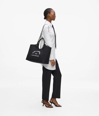 KarlLagerfeld Exclusive Rue St-Guillaume Chain Shopper Black