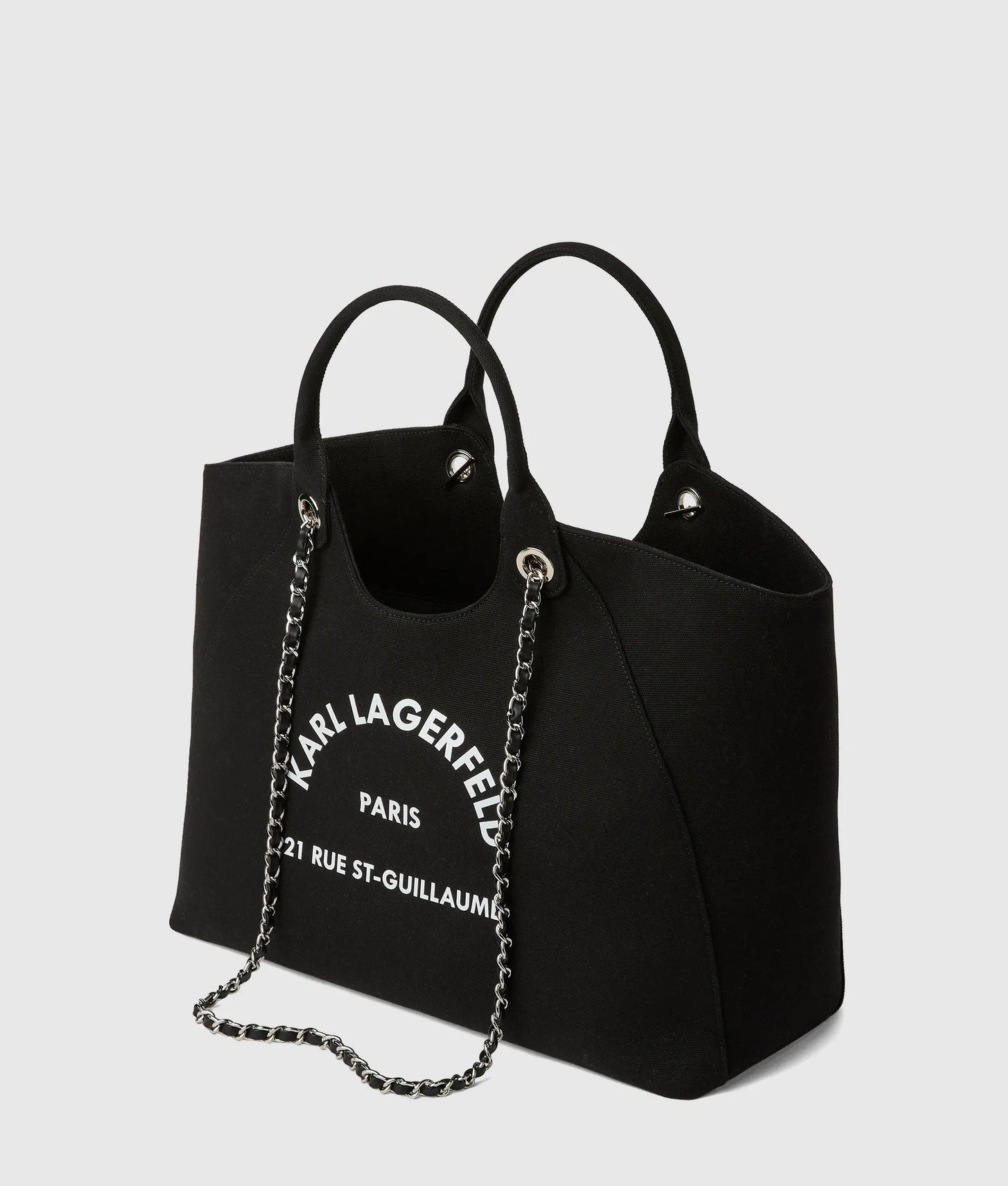 KarlLagerfeld Exclusive Rue St-Guillaume Chain Shopper Black
