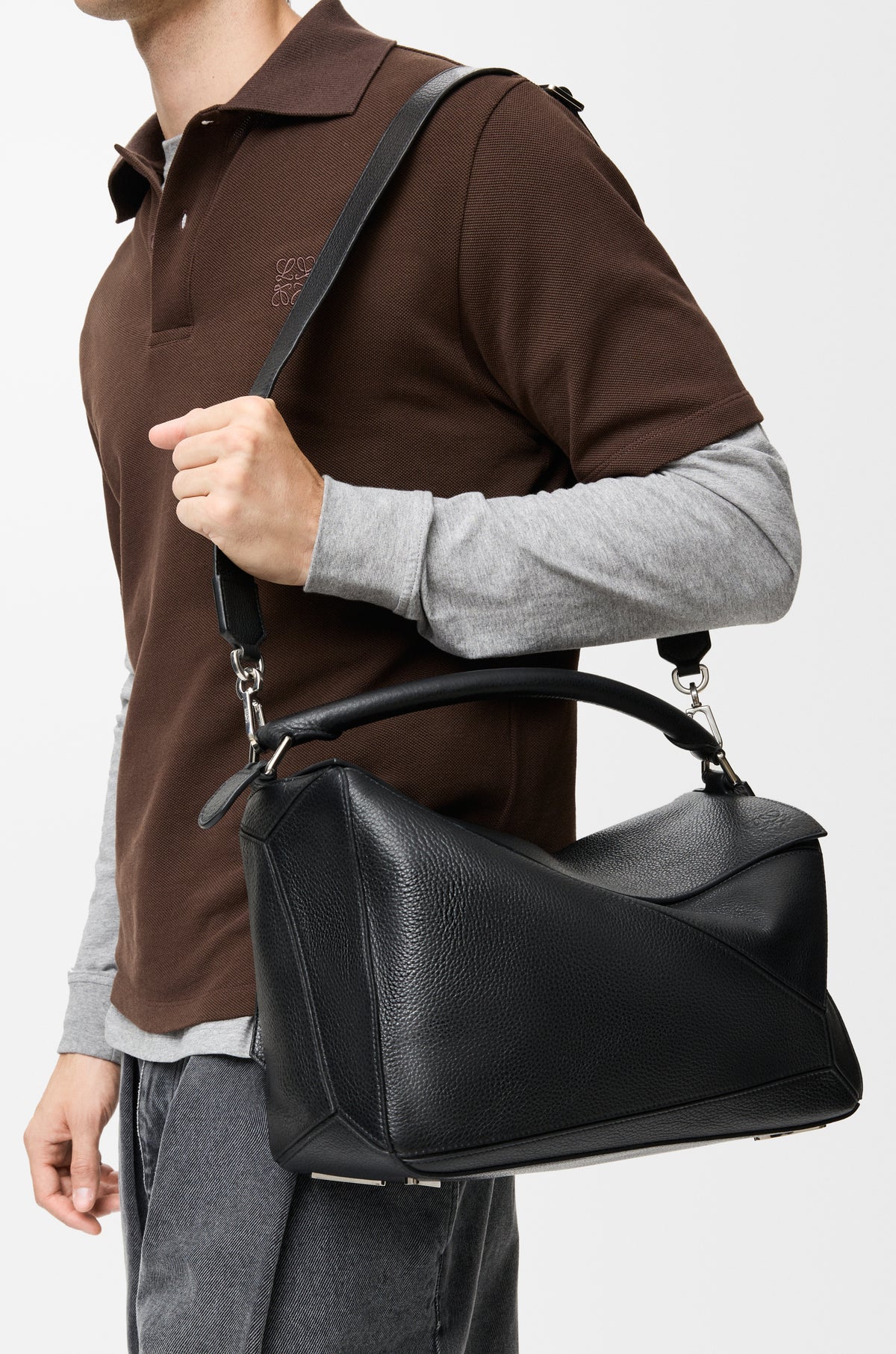 Loewe Large Puzzle bag in supple grained calfskin
