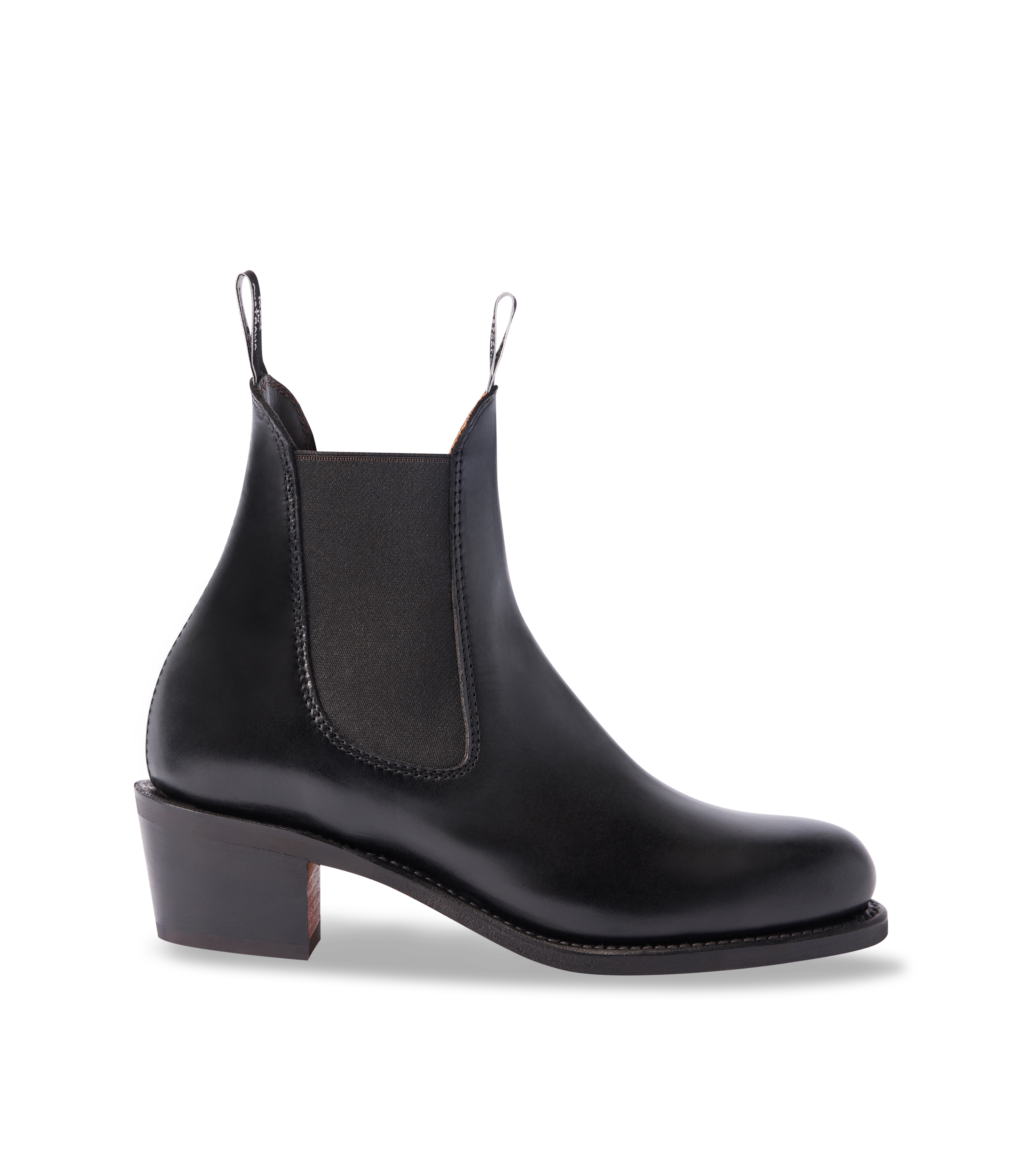 Rosebery boot black pull-up leather