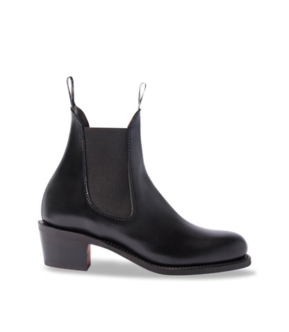 Rosebery boot black pull-up leather