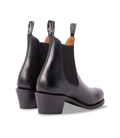 Rosebery boot black pull-up leather