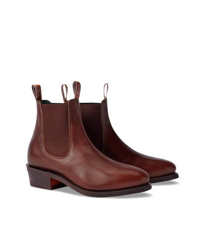 Lady Yearling boot mid brown pull-up leather