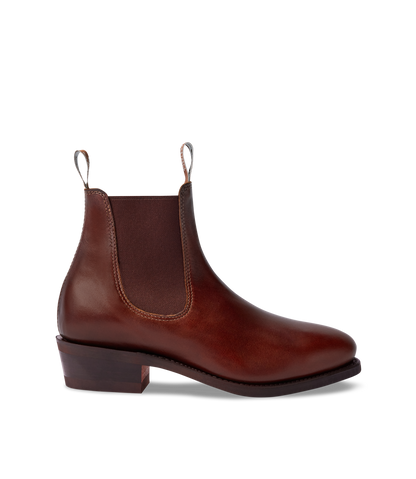 Lady Yearling boot mid brown pull-up leather