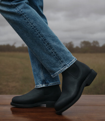 Gardener boot black oiled leather