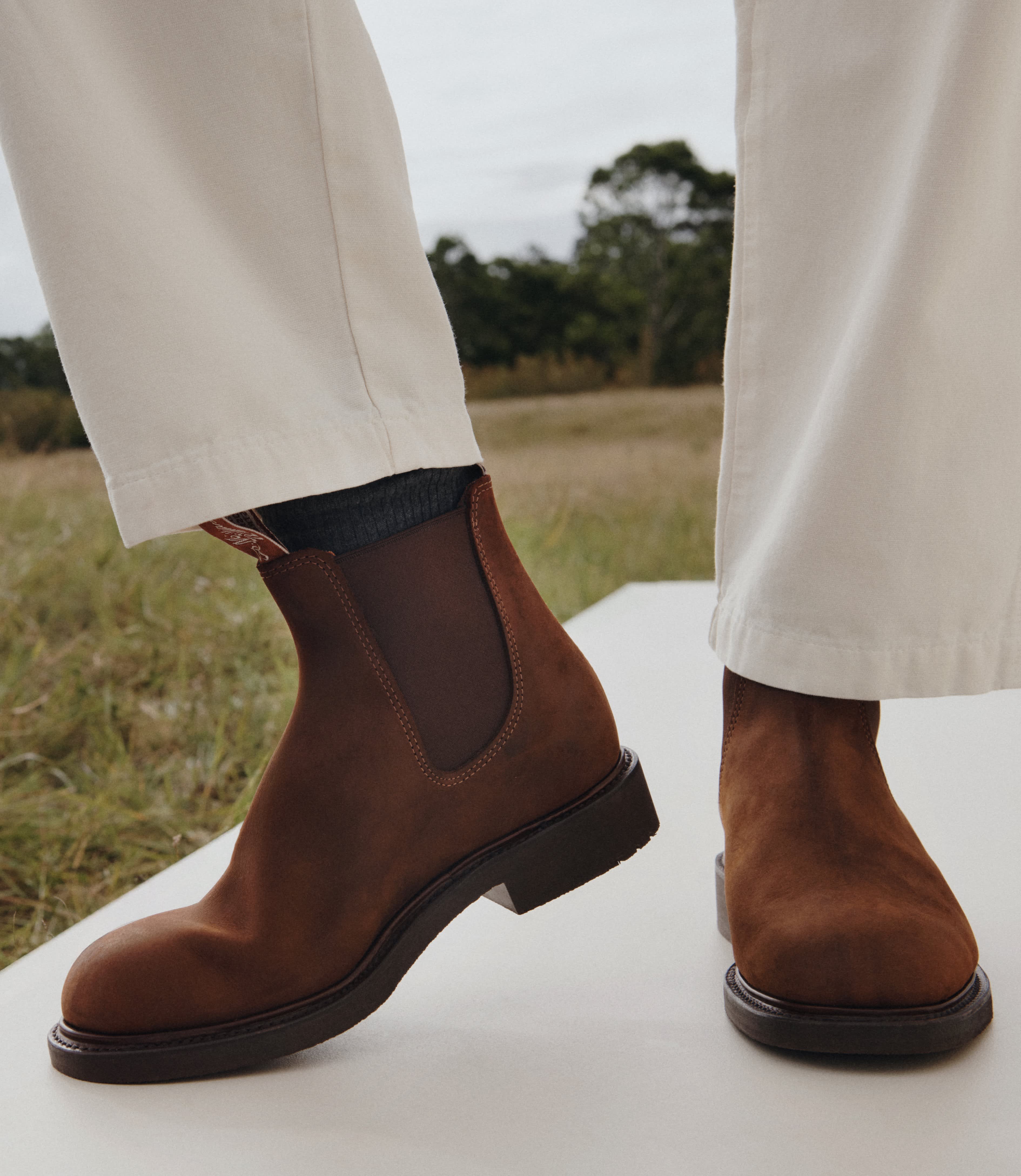 Gardener boot bark oiled nubuck leather