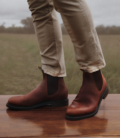 Gardener boot brown oiled leather