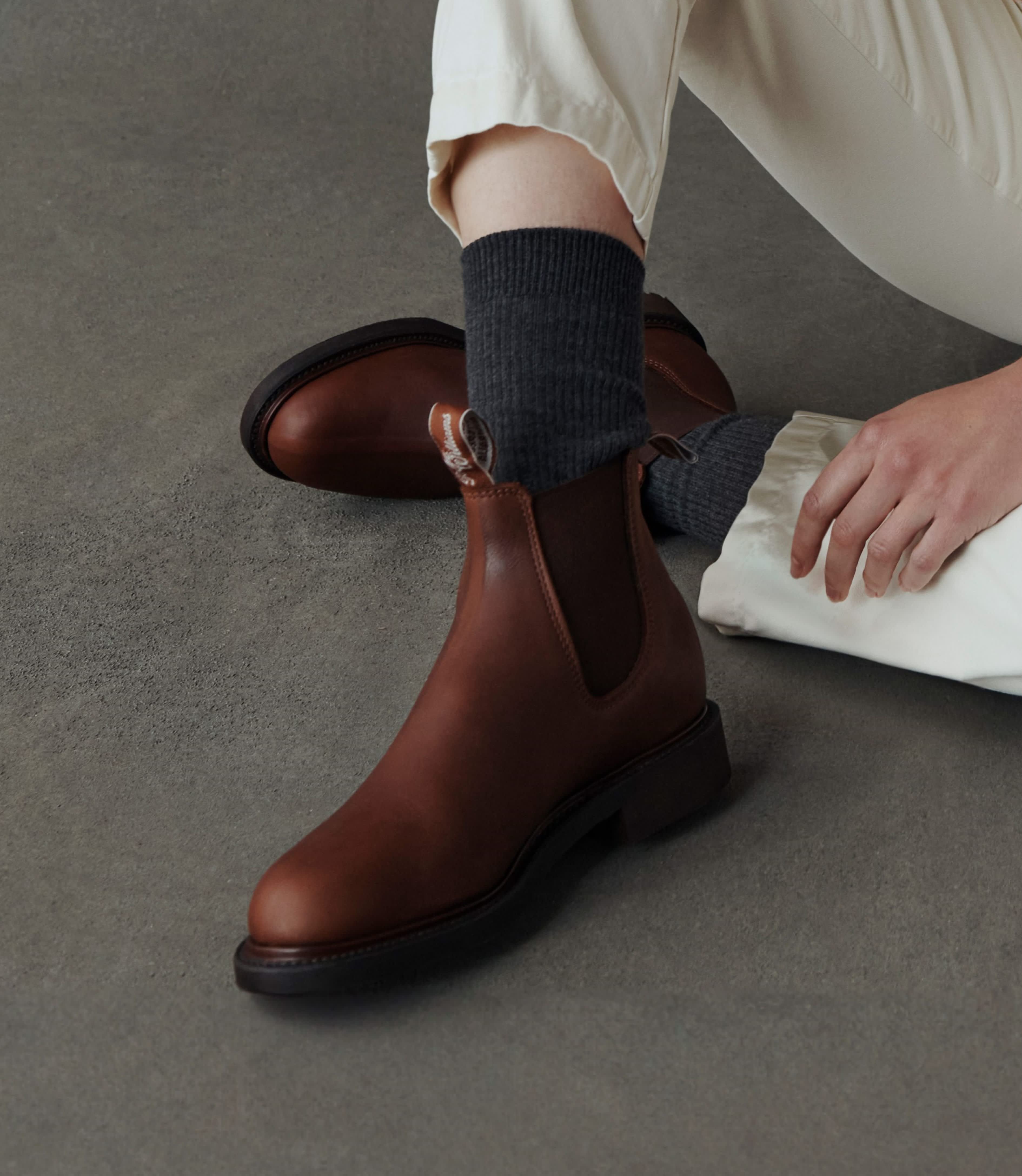 Gardener boot brown oiled leather