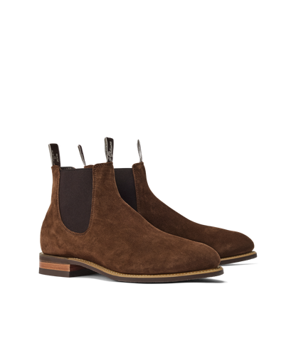 Turnout boot brown suede leather