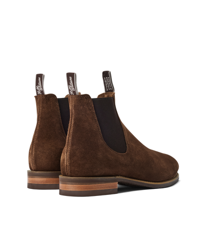 Turnout boot brown suede leather