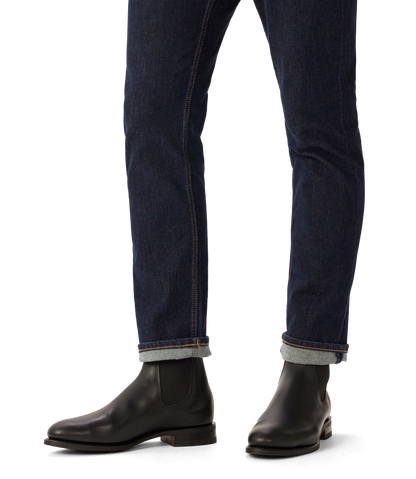 Turnout boot black yearling leather