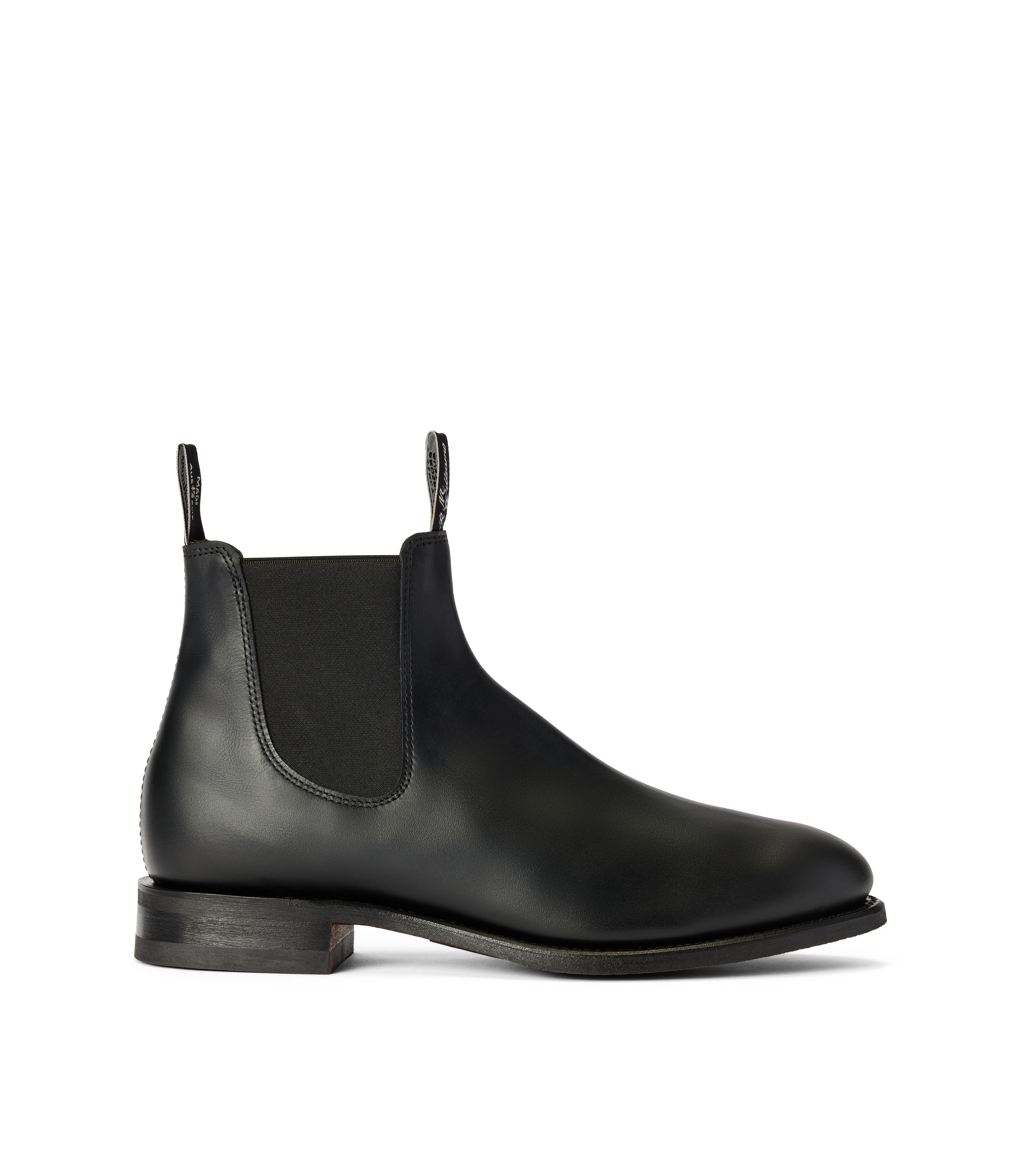 Turnout boot black yearling leather