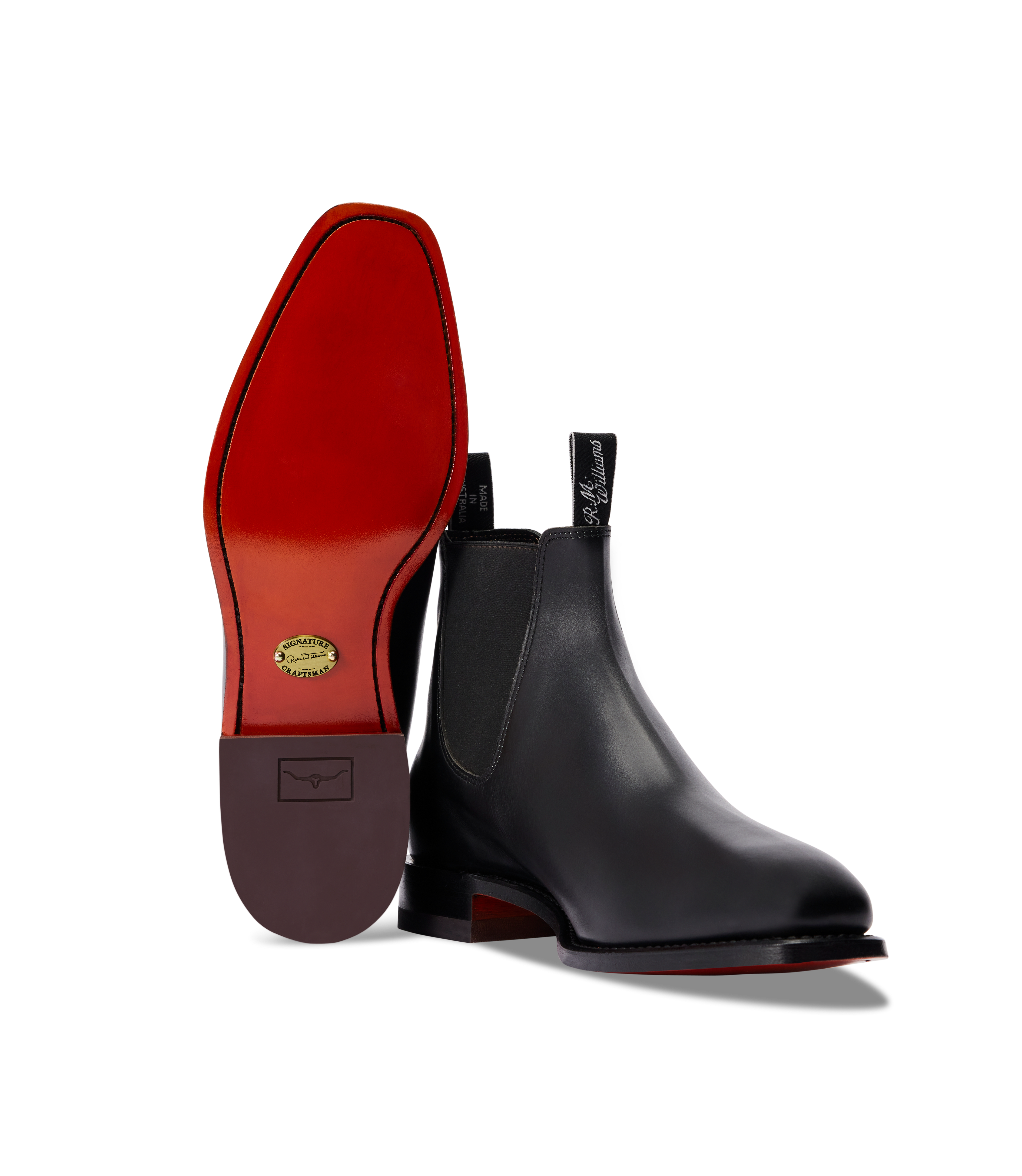 Signature Craftsman boot black veal calf leather