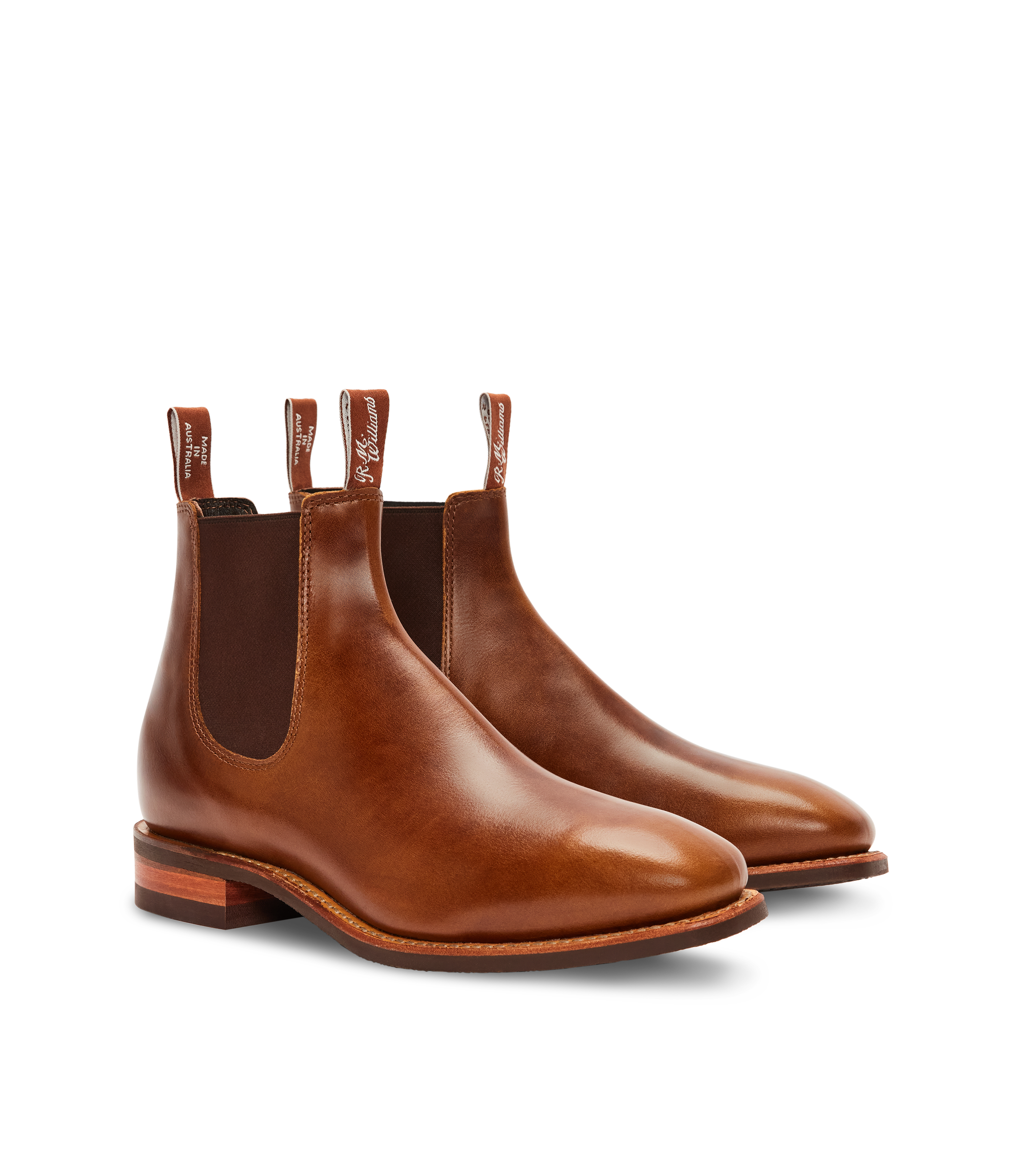 Craftsman boot caramel pull-up leather