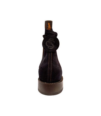 Heritage Craftsman boot dark navy suede leather