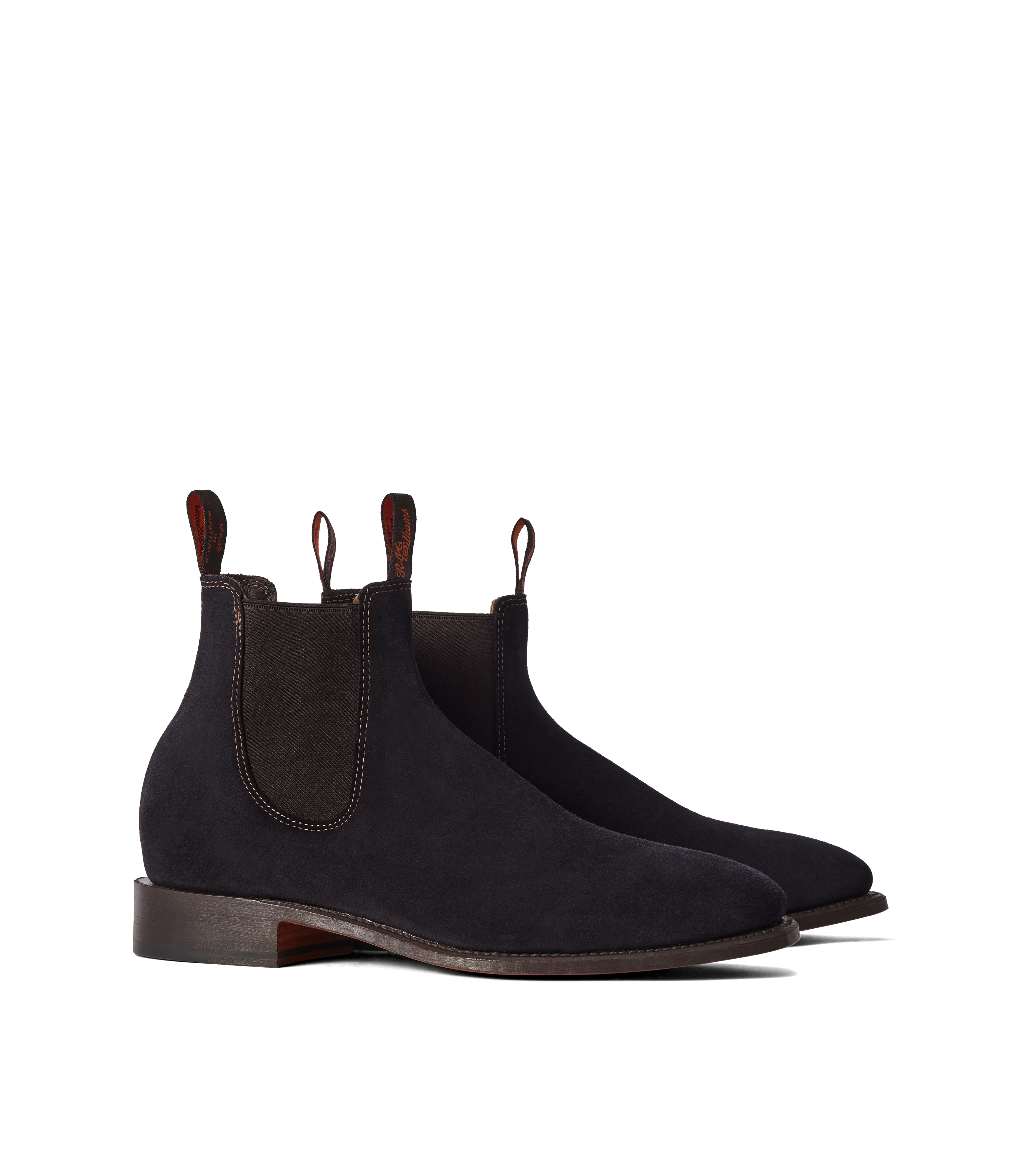 Heritage Craftsman boot dark navy suede leather